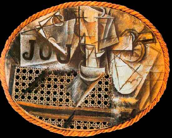 Пабло Пикассо. Натюрморт со сломанным стулом. Still Life with Chair Caning. 1912. Коллаж Пабло Пикассо. Натюрморт со сломанным стулом. Still Life with Chair Caning. 1912.